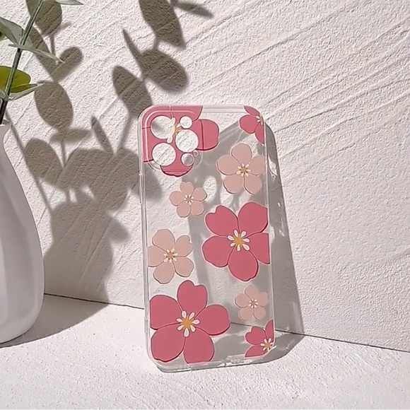 Other - iPhone 13 Pro Max Deluxe Case - Transparent with Pink Floral Design BRAND NEW